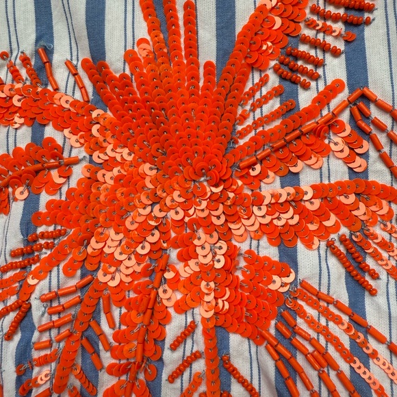 Robert Graham Striped Button-Down Shirt with Red Palm Embroidery - Picture 5 of 10